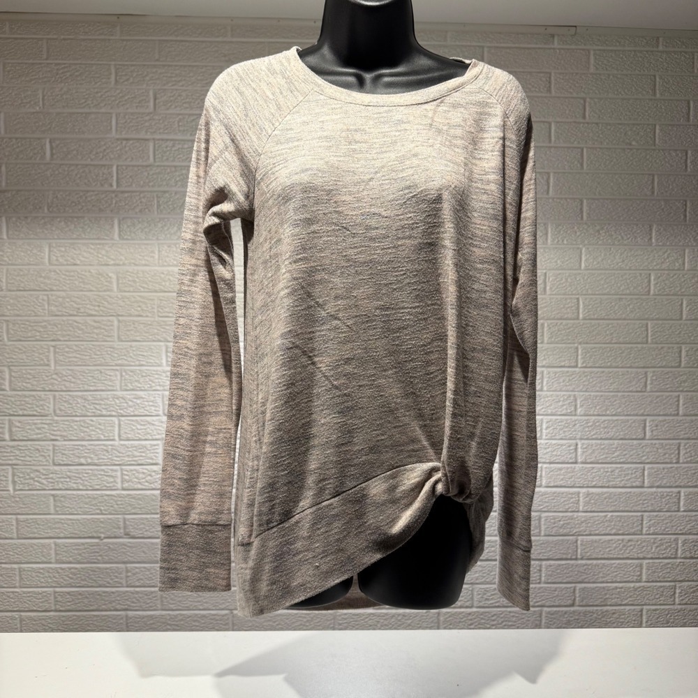 Juicy Couture Womens Medium Top Knot Pullover Long Sleeve Gray Heathered